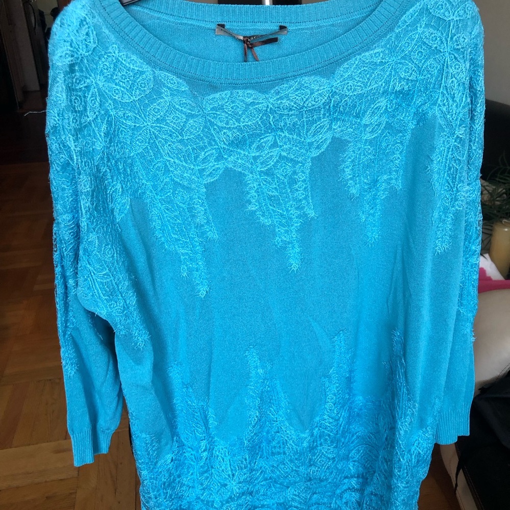 Ermanno Scervino Turquoise Satin Dress